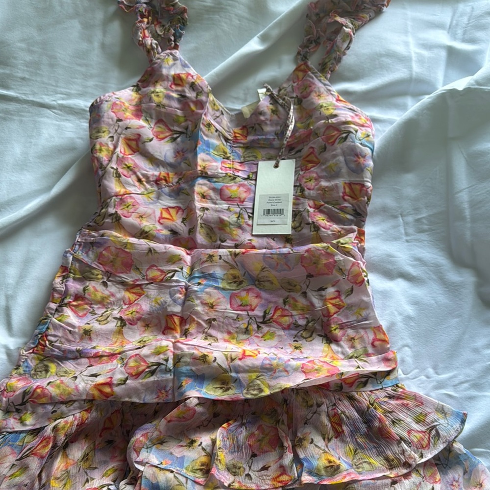 Floral Sleeveless Dress with Ruffled Hem